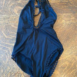 Black Bathing Suit with Lace Details